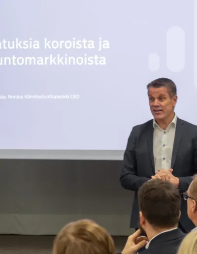 Toimitusjohtaja Jussi Pajala, Nordea Kiinnitysluottopankki, kertoo ajatuksiaan koroista ja asuntomarkkinoista